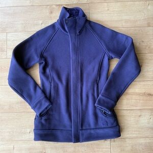 REI Women’s Navy Full Zip Sweater Jacket Fleece Lined Outdoor Layer